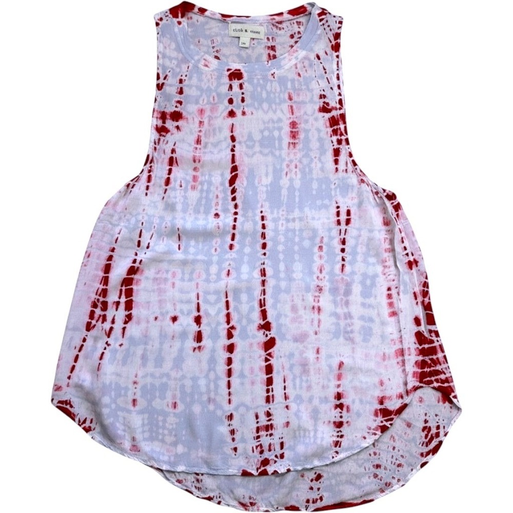 Anthropologie Cloth & Stone Tie Dye Tank XS Pink Blue Boho Coastal Soft GirlEUC